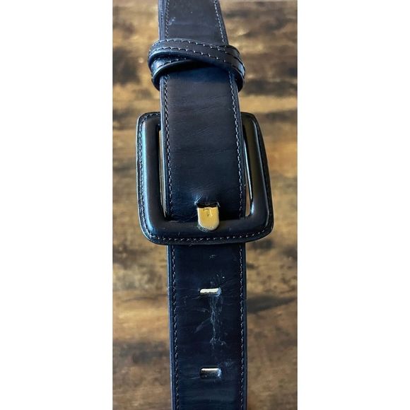 Vintage Loewe Classic Black Polish Leather Belt 70/ 33” - Picture 2 of 9